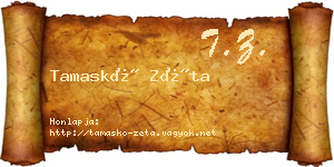 Tamaskó Zéta névjegykártya
